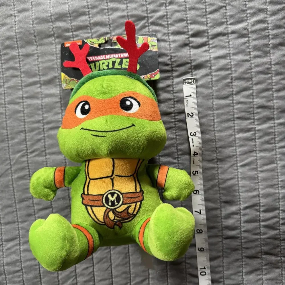 TMNT Plush Dog Toy Teenage Mutant Ninja Turtles Michelangelo Holiday Reindeer